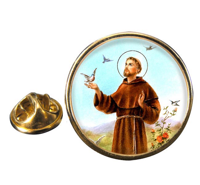Francis of Assisi Round Pin Badge